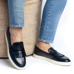 Superglamourous Tangerine 10 Cordovan Skate Sneakers Navy