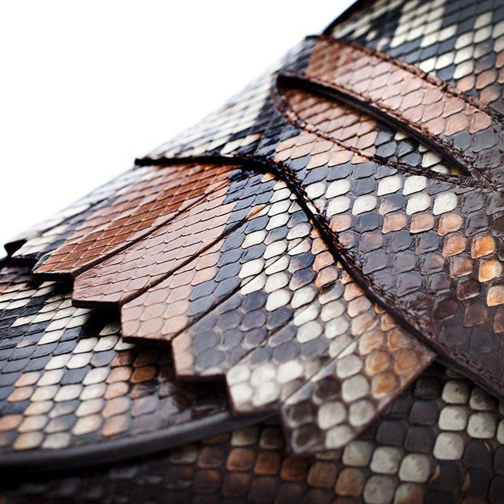 Superglamourous Tangerine 10 Python Belgian Loafers Saddle