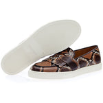 Superglamourous Tangerine 10 Python Skate Sneakers Saddle