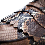 Superglamourous Tangerine 10 Python Skate Sneakers Saddle