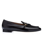Superglamourous Tangerine 12 Cordovan Belgian Loafers Black