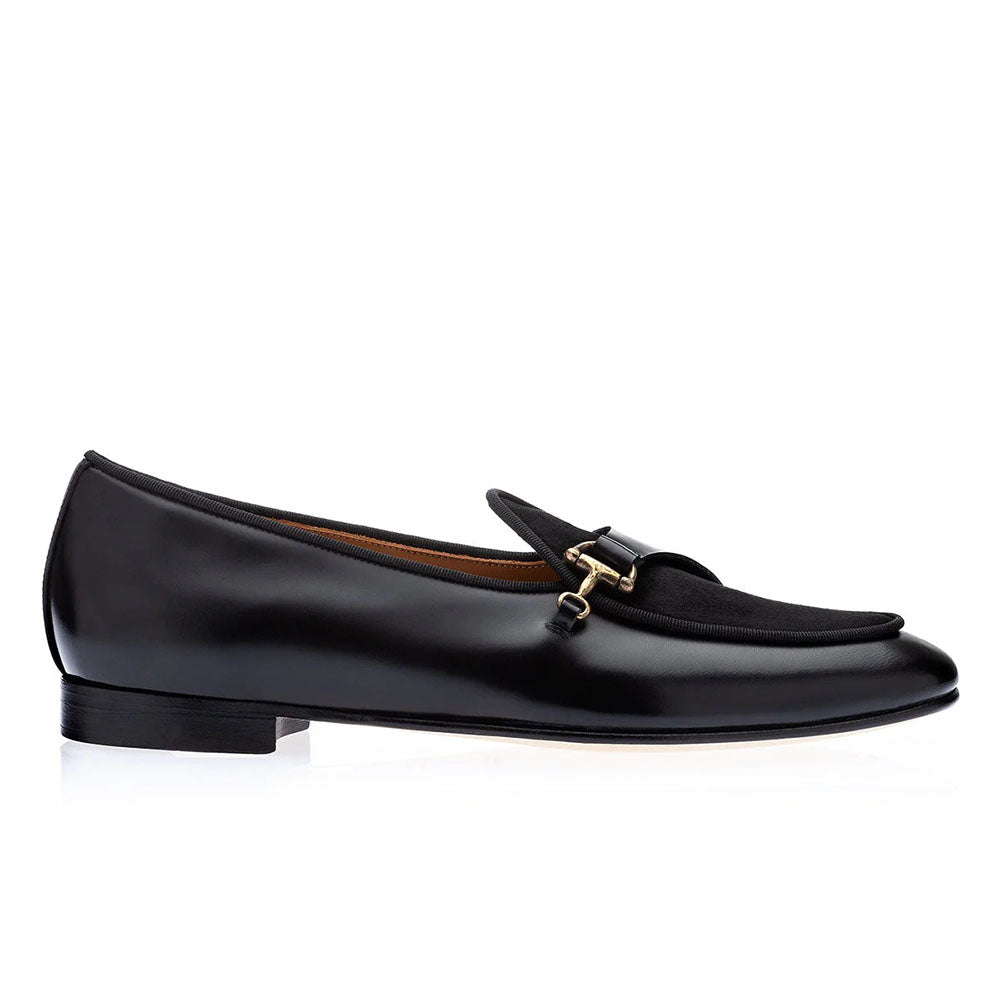Superglamourous Tangerine 12 Cordovan Belgian Loafers Black