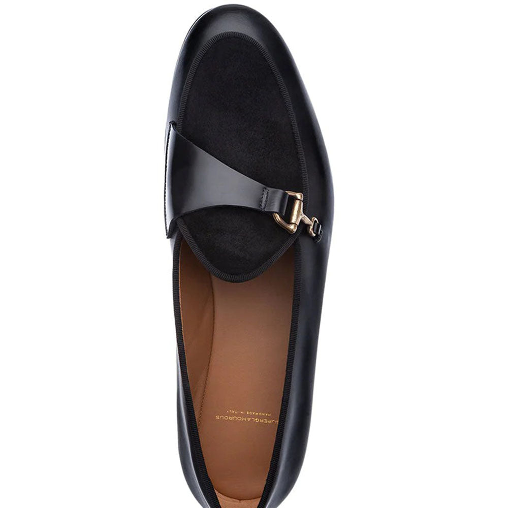 Superglamourous Tangerine 12 Cordovan Belgian Loafers Black