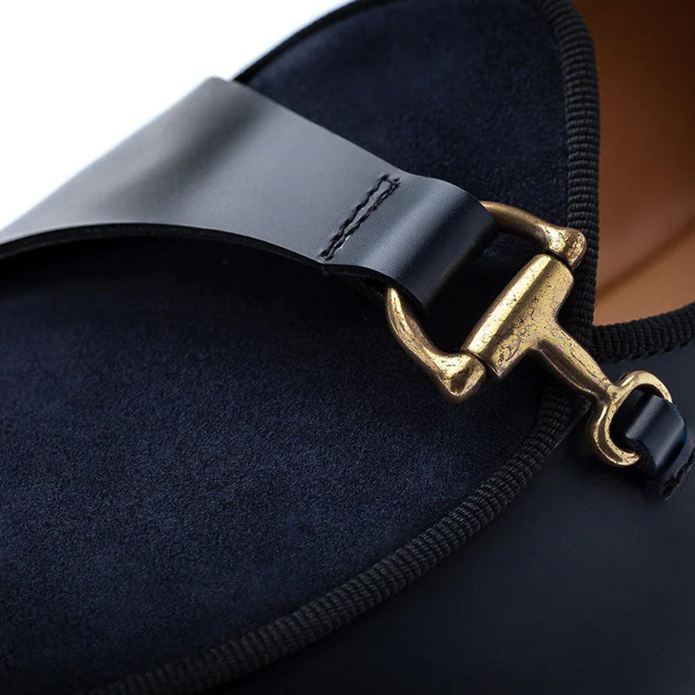 Superglamourous Tangerine 12 Cordovan Belgian Loafers Navy