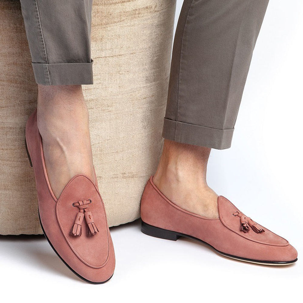 Superglamourous Tangerine 2 Nabuk Belgian Loafers Crepe