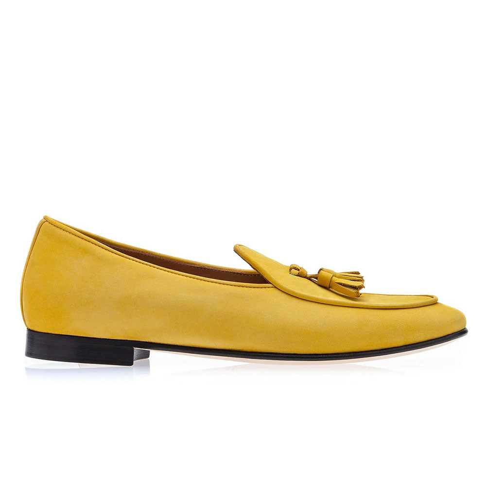 Superglamourous Tangerine 2 Nabuk Belgian Loafers Mustard