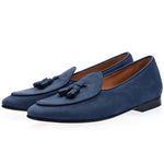 Superglamorous Tangerine 2 Nabuk Belgian Loafers Navy