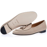 Superglamourous Tangerine 2 Nabuk Belgian Loafers Taupe