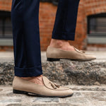 Superglamourous Tangerine 2 Nabuk Belgian Loafers Taupe
