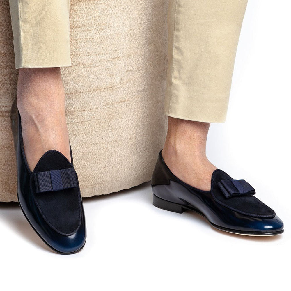Superglamourous Tangerine 3 Brushed Belgian Loafers Navy