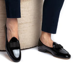 Superglamourous Tangerine 3 Patent Belgian Loafers Black