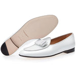 Superglamourous Tangerine 3 Patent Belgian Loafers White