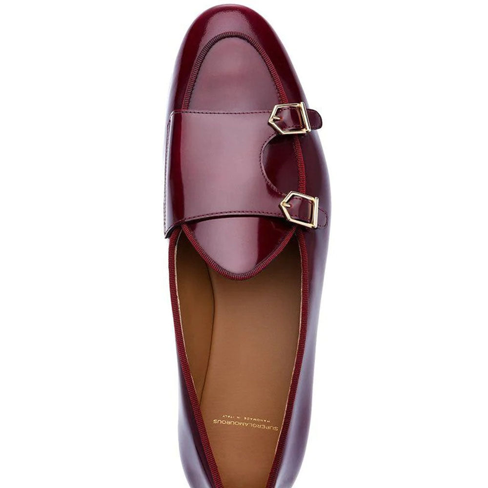 Superglamourous Tangerine 7 Brushed Belgian Loafers Burgundy