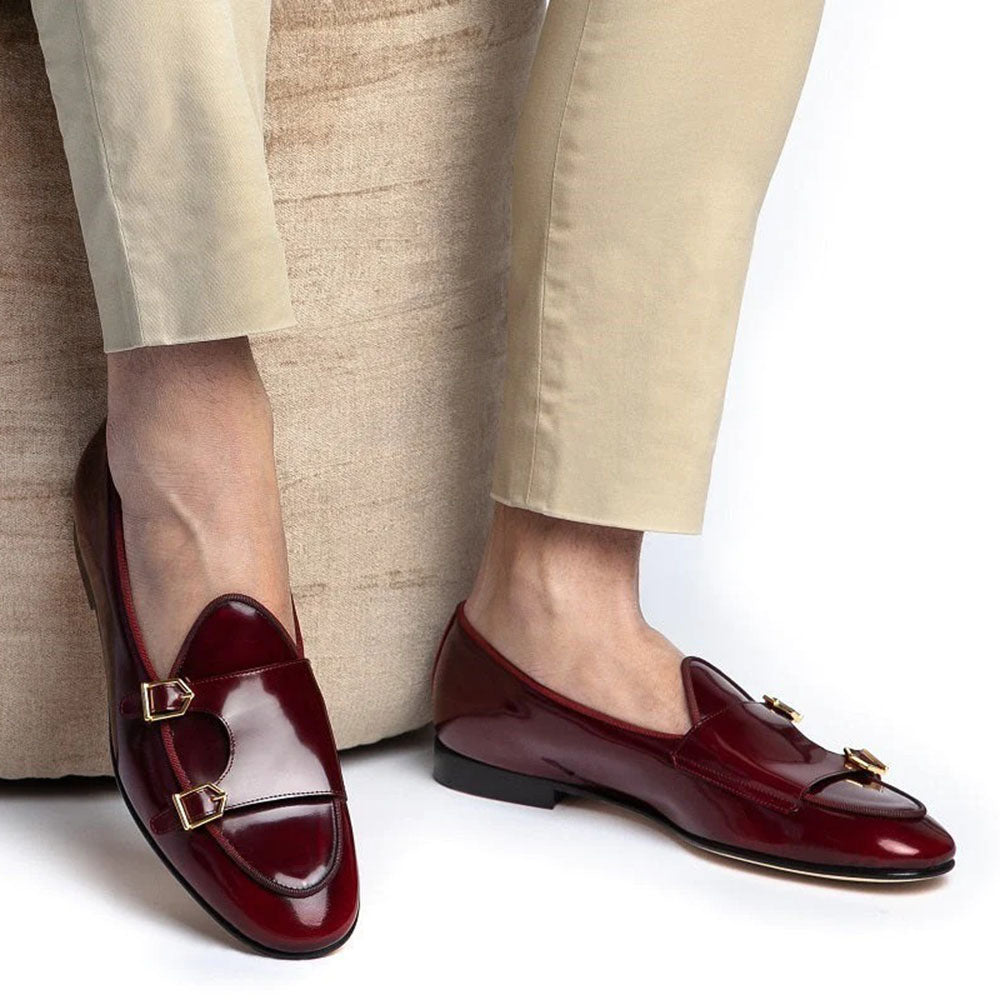 Superglamourous Tangerine 7 Brushed Belgian Loafers Burgundy
