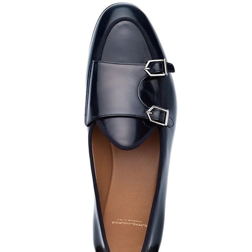 Superglamourous Tangerine 7 Brushed Belgian Loafers Navy