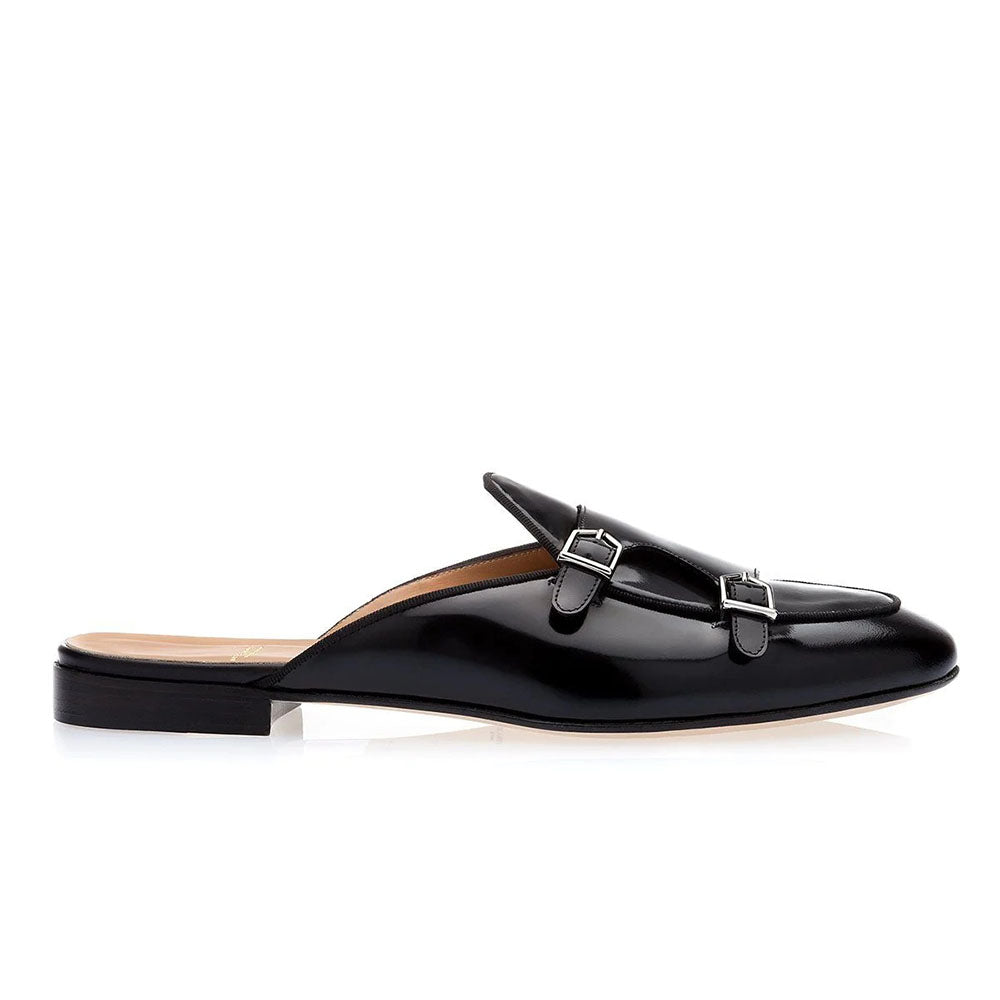 Superglamourous Tangerine 7 Brushed Mules Black