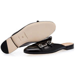 Superglamourous Tangerine 7 Brushed Mules Black