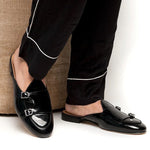 Superglamourous Tangerine 7 Brushed Mules Black