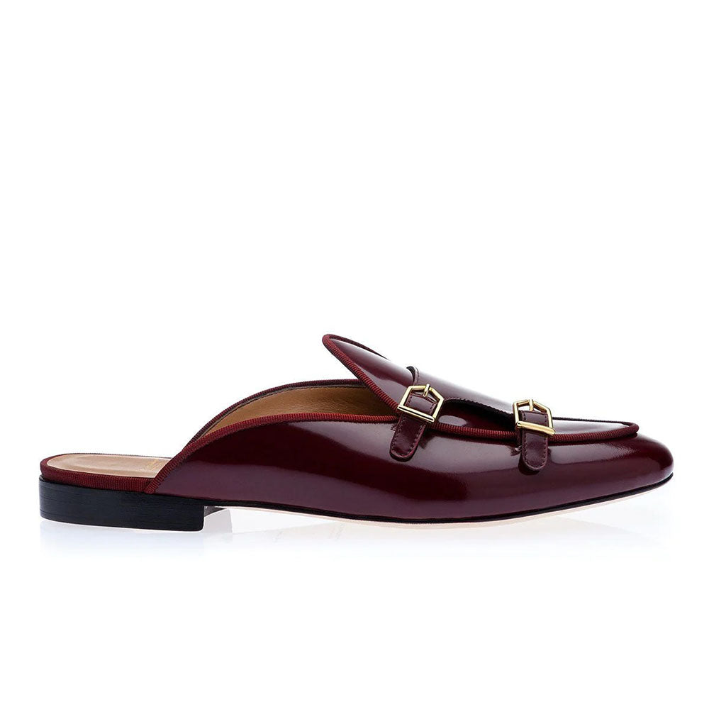 Superglamourous Tangerine 7 Brushed Mules Burgundy