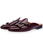 Superglamorous Tangerine 7 Brushed Mules Burgundy
