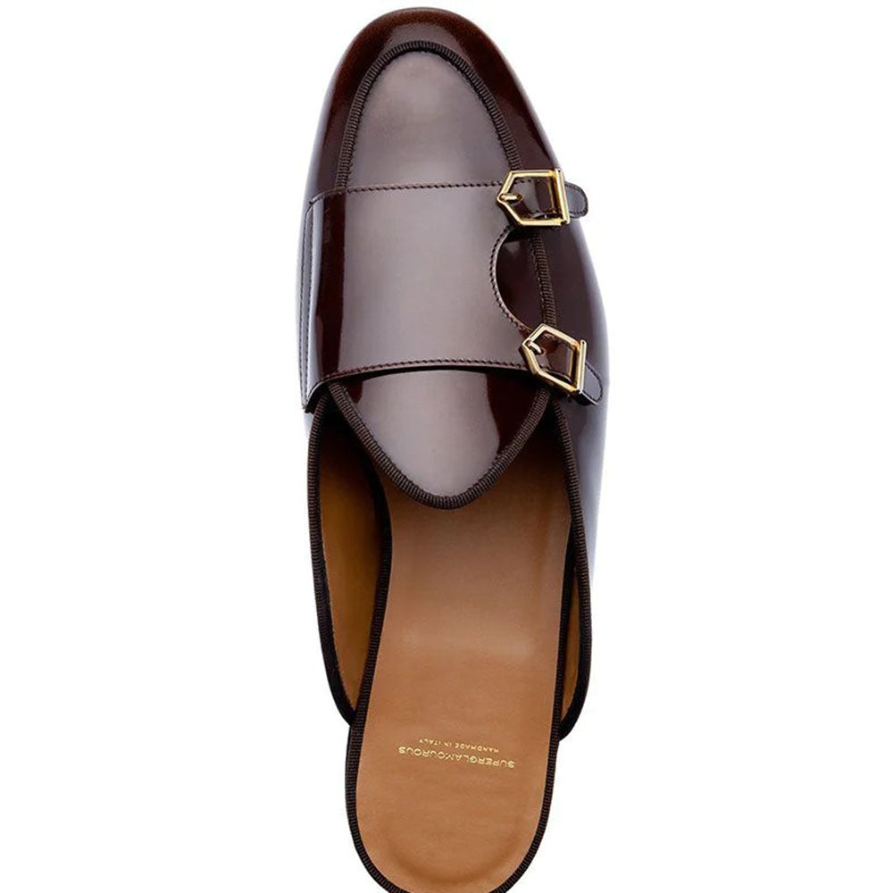 Superglamourous Tangerine 7 Brushed Mules Cocoa