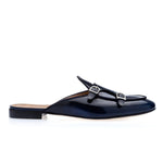 Superglamourous Tangerine 7 Brushed Mules Navy