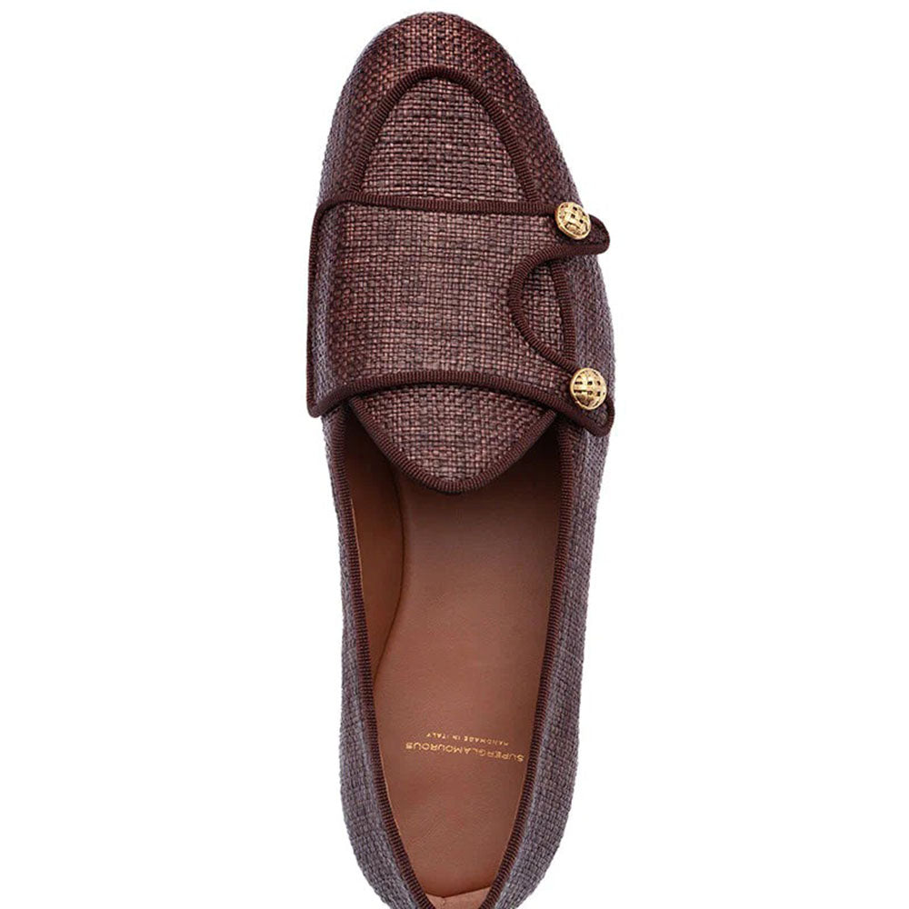 Superglamourous Tangerine 7 Georgia Belgian Loafers Cocoa