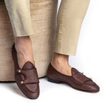 Superglamourous Tangerine 7 Georgia Belgian Loafers Cocoa