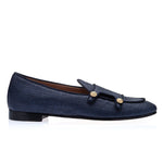 Superglamourous Tangerine 7 Georgia Belgian Loafers Navy