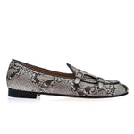 Superglamourous Tangerine 7 Python Belgian Loafers Stone