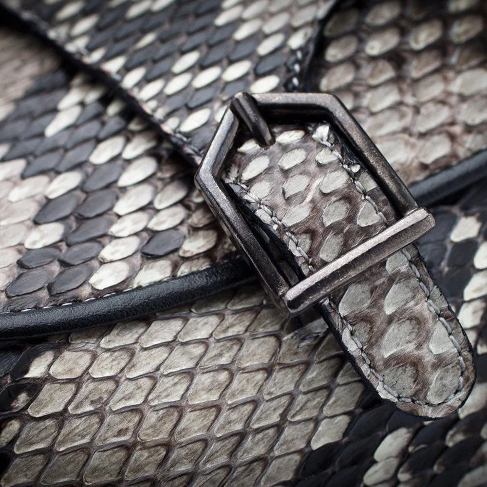 Superglamourous Tangerine 7 Python Belgian Loafers Stone