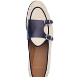 Superglamourous Tangerine 7 Rafia Belgian Loafers White