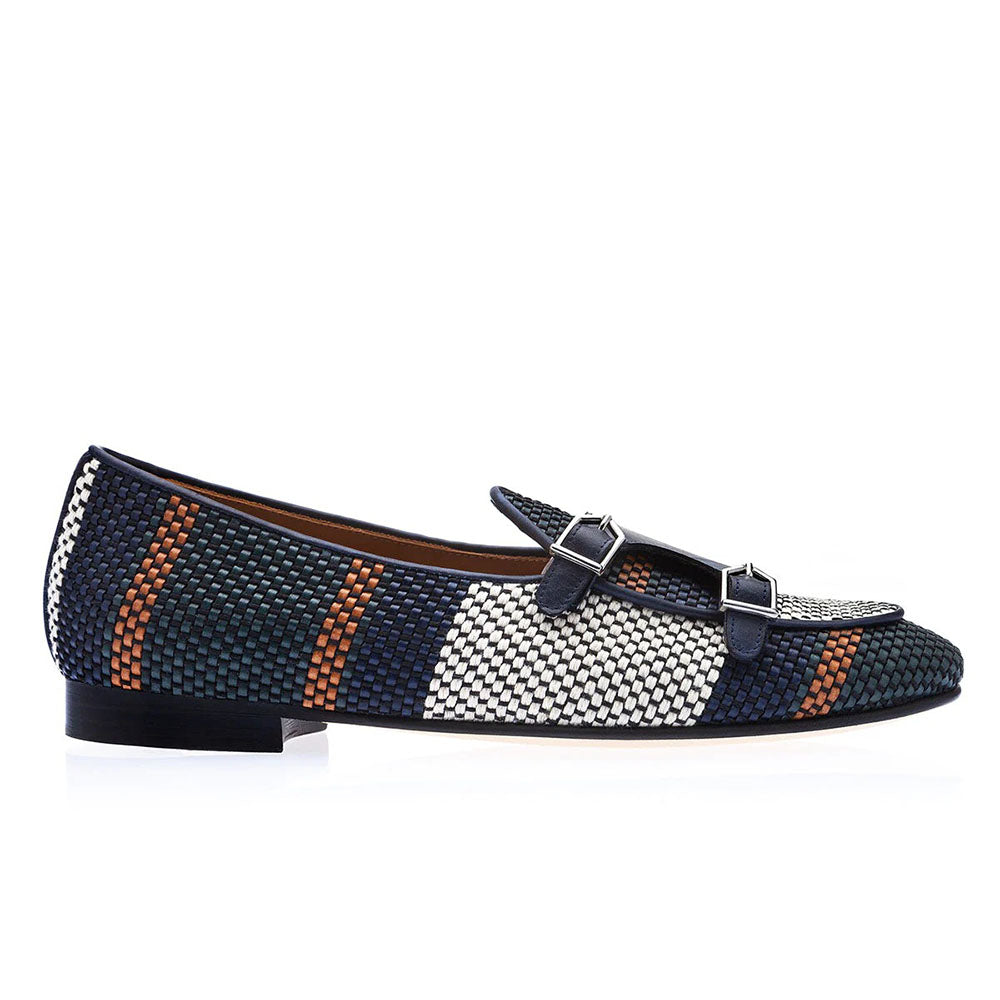 Superglamourous Tangerine 7 Tetris Belgian Loafers Navy