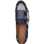 Superglamourous Tangerine 7 Tetris Belgian Loafers Navy