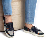 Superglamourous Tangerine 7 Tetris Skate Sneakers Navy