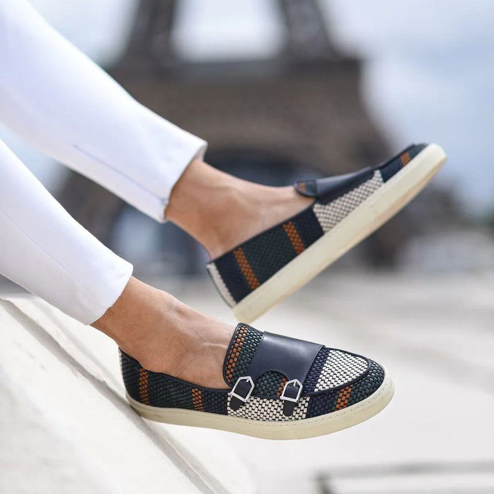 Superglamourous Tangerine 7 Tetris Skate Sneakers Navy