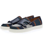 Superglamorous Tangerine 7 Tetris Skate Sneakers Navy