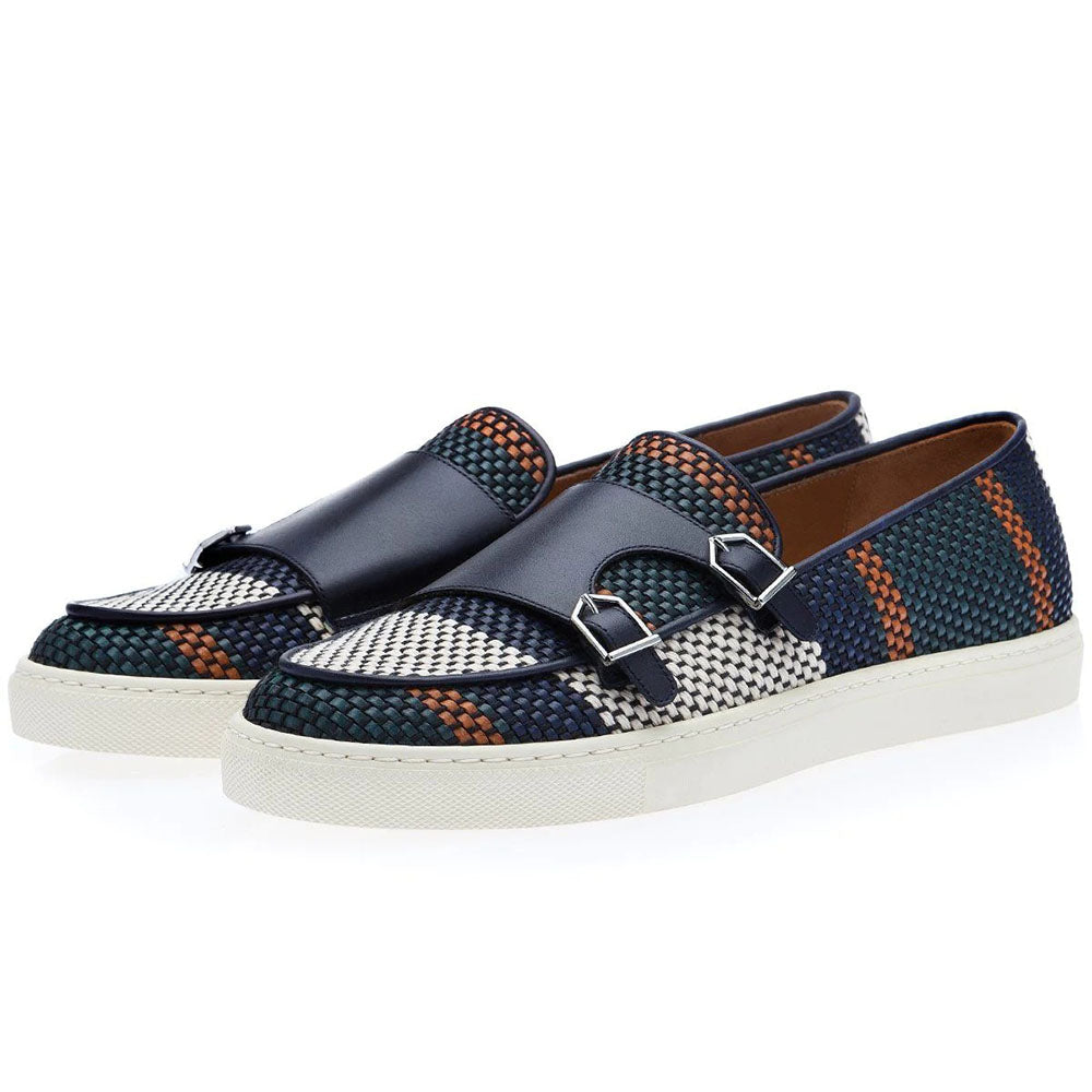 Superglamorous Tangerine 7 Tetris Skate Sneakers Navy