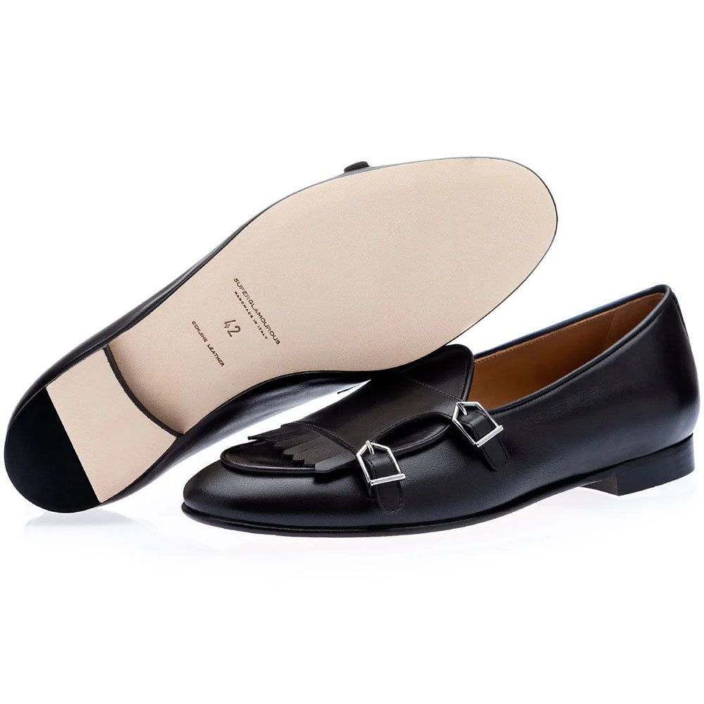 Superglamourous Tangerine 7.1 Nappa Belgian Loafers Black