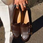 Superglamourous Tangerine 7.1 Nappa Belgian Loafers Cocoa