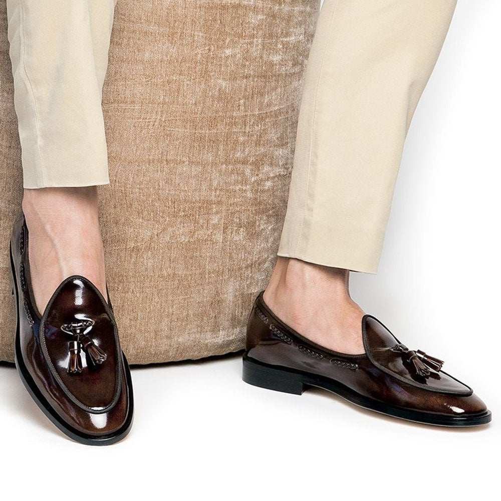 Superglamourous Tangerine 8 Brushed Belgian Loafers Cocoa