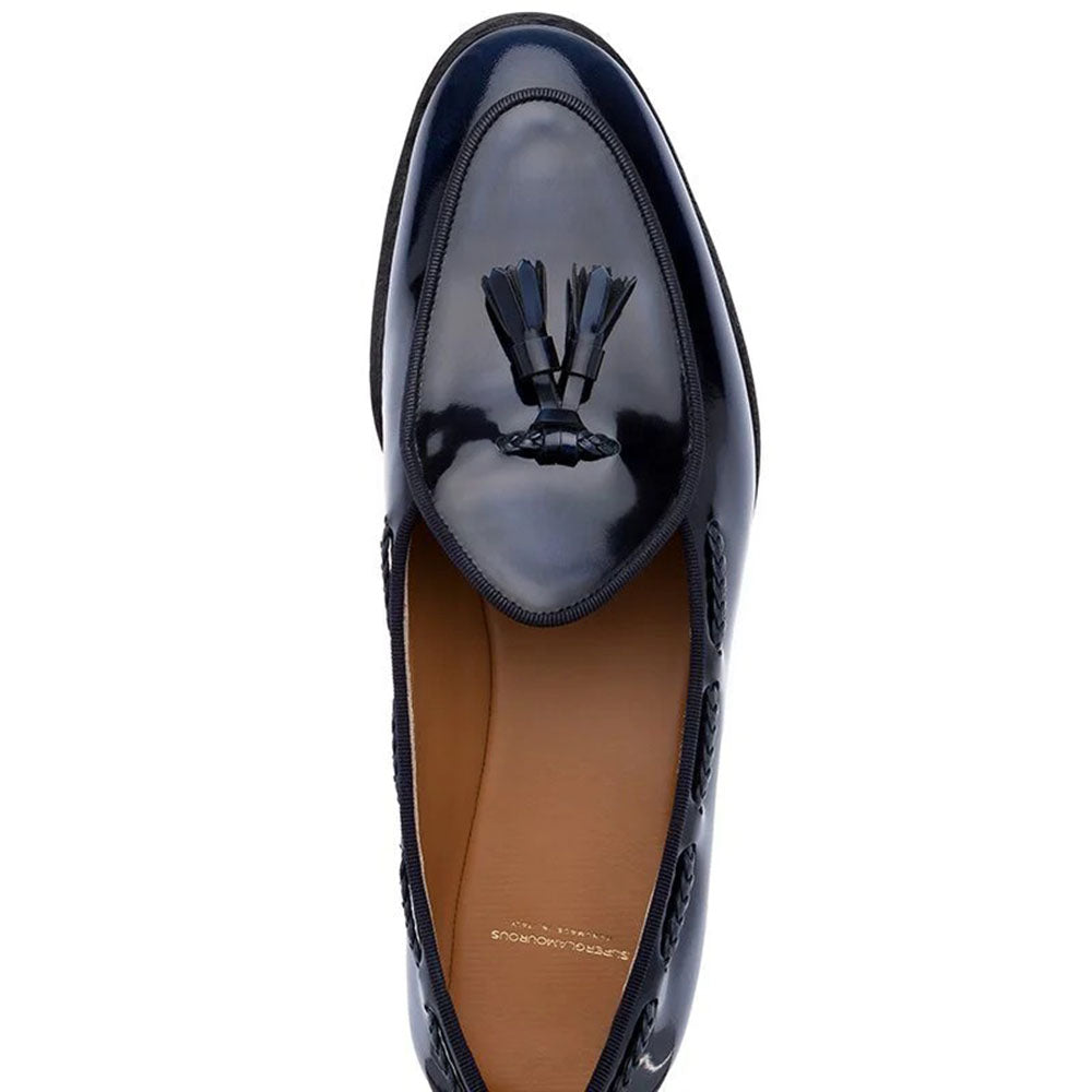 Superglamourous Tangerine 8 Brushed Belgian Loafers Navy