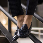 Superglamourous Tangerine 8 Brushed Belgian Loafers Navy
