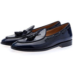 Superglamorous Tangerine 8 Brushed Belgian Loafers Navy