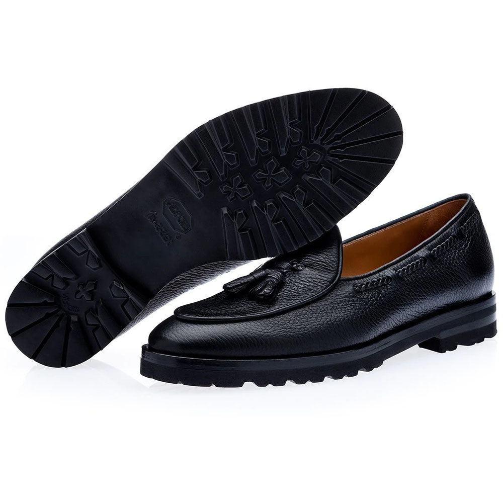 Superglamourous Tangerine 8-T Deer Belgian Loafers Black