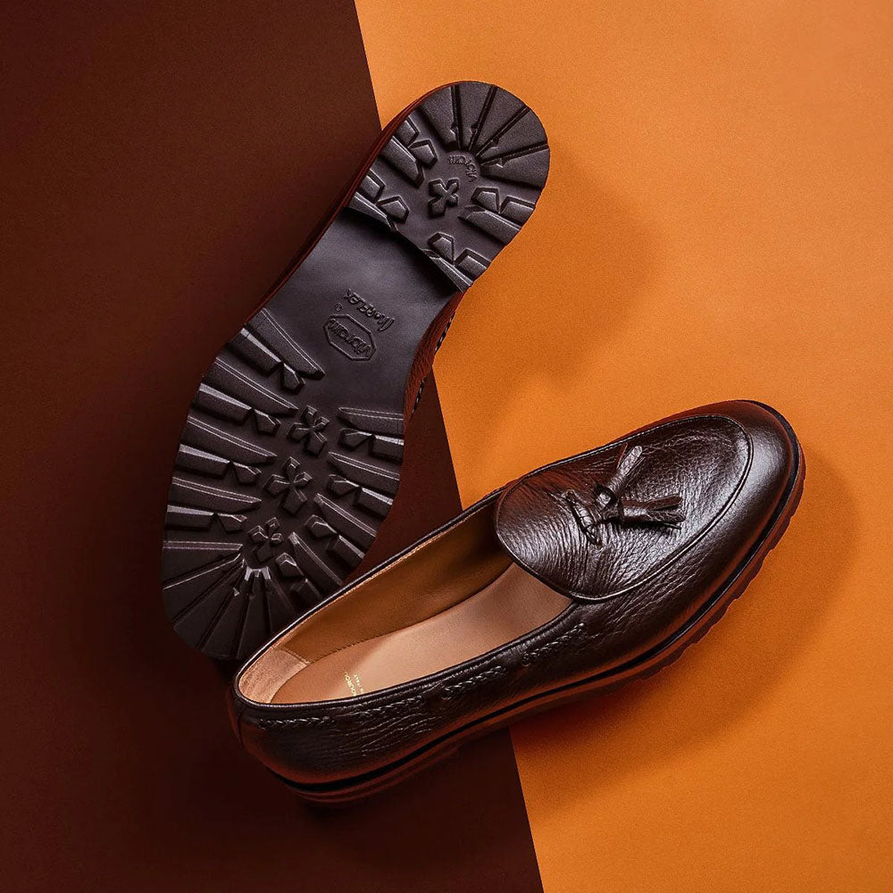 Superglamourous Tangerine 8-T Deer Belgian Loafers Cocoa