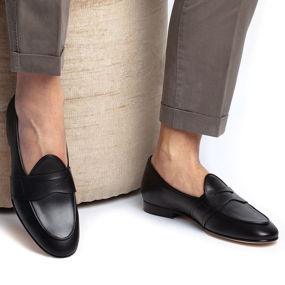 Superglamourous Tangerine 9 Toledo Belgian Loafers Black