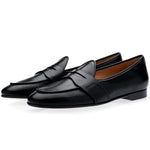 Superglamorous Tangerine 9 Toledo Belgian Loafers Black