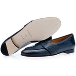 Superglamourous Tangerine 9 Toledo Belgian Loafers Navy