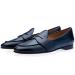 Superglamorous Tangerine 9 Toledo Belgian Loafers Navy
